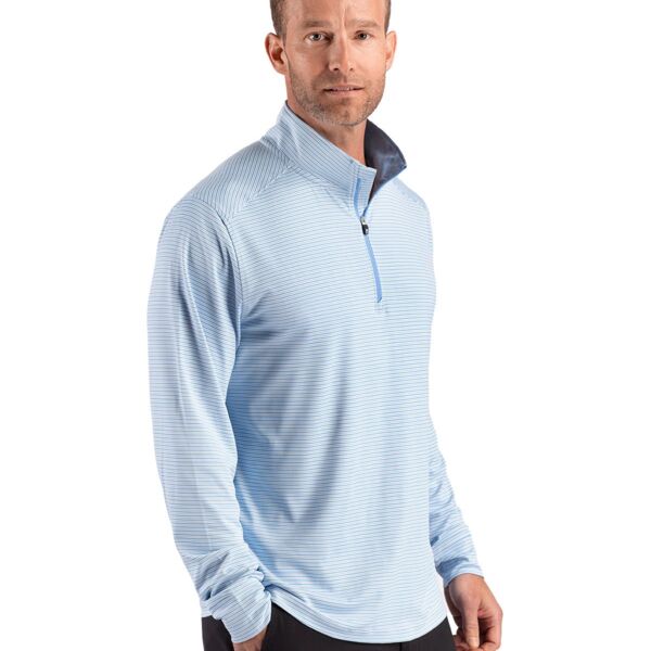 Cutter & Buck Forge Recycled Double Stripe Four-Way Stretch Mens Quarter Zip Pullover Thumbnail
